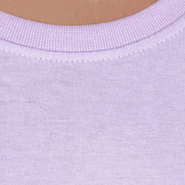 Men Solid Round Neck Pure Cotton Lavender T-Shirt - Image 3