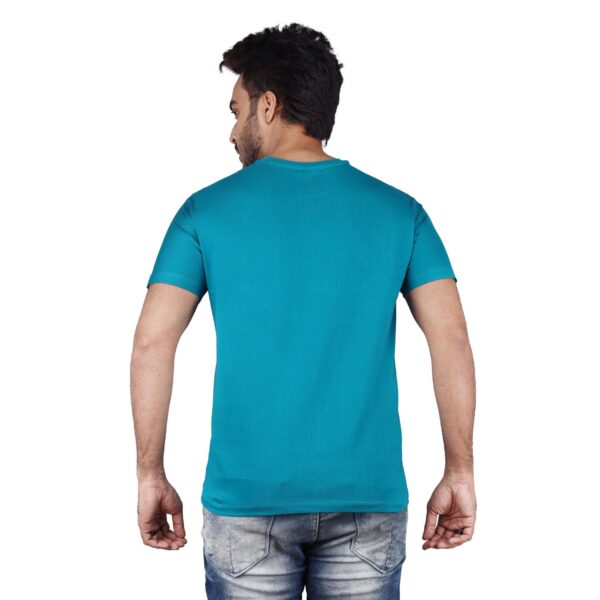 Men Solid Round Neck Pure Cotton Pastel Green T-Shirt - Image 5